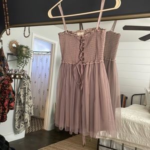 Ballerina style top with tulle and lace tie up front